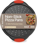 Bakken Pizza Baking Pan Round Perforated Carbon Steel With Non-stick Marbl. Fixed Price $14.25.