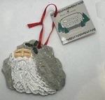 Santa Claus Christmas Ornament Ceramic Papel Giftware Stone Look Rustic Glitter. Fixed Price $9.99.