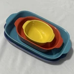 Corningware Cw 4-PIECE Stoneware Baking Dish Set Multi-color Oven Microwave Safe. Fixed Price $17.99.