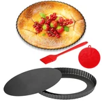 10 Inch Oval Quiche Pan, Carbon Steel Pie Pans With Oil&dish Brush Nonstick. Fixed Price $18.62.
