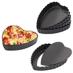 Mini Tart Pan Set Of 6 Non-stick 4 Inch Heart-shaped Quiche With Removabl.... Fixed Price $21.85.