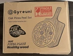 5 Pc Gyreuni 13 Oak Pizza Set Stone Rocker Cutter Rack Peel Paper New. Fixed Price $37.99.