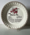 Vintage Watkins Cherry Pie Recipe Ceramic Plate Farmhouse Country. Fixed Price $16.00.