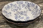 2 Temptations By Tara Blue Floral Lace Round Scalloped Dot Rim Soup Bowl 7 1/4. Fixed Price $32.00.