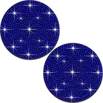 2-PIECE Bling Cup Holder Coaster, 2.75 Inch Full Crystal Rhinestone Silicone Ant. Fixed Price $10.99.
