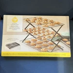 Wilton 3-TIER Folding Freestanding Cooling Rack, Silver Metal 10 X 16. Fixed Price $15.98.