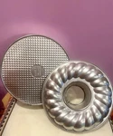 9.5" 3-PC Set Zenker Silver Springform Pan With Flat And Tube Bottoms Euc. Fixed Price $49.99.