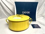 Mib Dansk Kobenstyle Yellow 4.37QT Casserole Dutch Oven, Trivet Lid New Unopened. Fixed Price $120.00.
