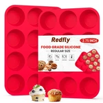 Pack Silicone Muffin & Cupcake Pans For Baking - 12 Regular Siz. Fixed Price $13.67.