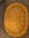 Oval Temptations Golden Floral Print 10X16 Platter Serving Tray. Fixed Price $13.00.