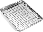 Baking Sheet With Wire Rack Set, Stainless Steel Cookie Pan Toaster. Fixed Price $24.17.