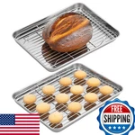 Navaris Quarter Sheet Baking Pan Breading Trays W Racks - Stainless Steel. Fixed Price $29.06.
