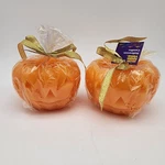 Vintage New Solid Wax Halloween Jack-o-lantern Pumpkin Shaped Candles K-mart. Fixed Price $14.24.