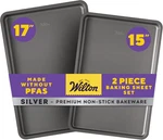 Silver 2- Piece Non-stick Baking Sheet Set, Cold-rolled Steel Bakeware For. Fixed Price $46.05.