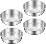 8 Inch Cake - Set Of 4 Stainless Steel Round Layer Baking Pans Molds,. Fixed Price $17.62.