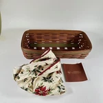 Longaberger 2008HARVEST Weave Bread Basket W/christmas Botanicals Fabric Liner. Fixed Price $38.69.