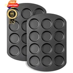 Tiawudi Muffin Top Pan, 12 Cavity Cupcake 3 Inch Nonstick Cup, Gray. Fixed Price $33.98.