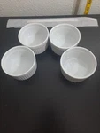 Hic Harold Import Co. Set Of 4 White Round Porcelain Ramekins Euc. Fixed Price $16.99.