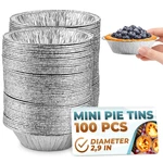100 Pcs Disposable Egg Tart - 3" Aluminum Mini Pie Tins, Durable Material,. Fixed Price $16.99.