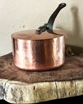 Vtg Williams Sonoma By Mauviel Hammered Copper Sauce Pan Pot Lid 3 Tin Lined. Fixed Price $219.00.