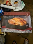 Crofton Roasting Pan With V Rack, 16"X12" Gray/copper Up 30 Lbs Turkey/roast. Fixed Price $20.09.