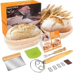 Tneltueb Bread Proofing Basket Set, Incl 10'' Round & 9.6'' Oval Rattan Banne.... Fixed Price $51.99.