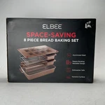 Bread Baking Pan Set Elbee Home 8-PIECE Nonstick Space Saving New Box. Fixed Price $49.99.