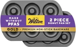Gold Non-stick 2 Piece Donut Pan Set, Stainless Steel Bakeware, Made Without Pfa. Fixed Price $16.99.