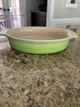 Creuset Green Stoneware Handled Oval Au Gratin Casserole Baking Dish. Fixed Price $39.00.