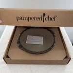 In Box Pampered Chef Stoneware Gray Deep Dish Pie Plate #1447 Retired. Fixed Price $45.00.