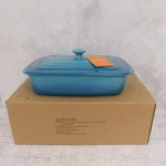 Creuset Stoneware 3.5 Quart Covered Rectangular Casserole Dish, Caribbean. Fixed Price $129.95.
