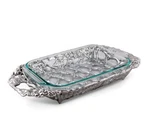 Arthur Court Metal Pyrex Glass Casserole Dish Holder Grape Pattern Sand Casted. Fixed Price $264.00.