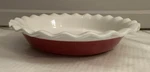 Corning Pie Plate Etch 9.5" Red Bottom Stoneware. Fixed Price $17.46.