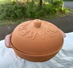 Large 10.75" Terra Cotta Glazed Dutch Oven Apple Baker Cookin' The American Way. Fixed Price $26.99.