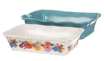 Pioneer Woman Flea Market Ruffle Top Rectangular Floral Ceramic Bakeware Set 2PC. Fixed Price $71.20.