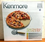 Rare Sears Kenmore 13" Pizza Stone With Cutter & Rack 33573 In Box Free Ship. Fixed Price $60.00.