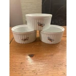 Andrea By Sadek Oven To Table Cookware 7334 Ramekins Peach Plum Butterflies (3). Fixed Price $24.00.