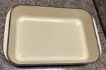 Creuset Flame Orange Roasting Pan 12X8 Rare Metal Folding Handles Vintage. Fixed Price $89.95.