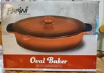 Bakeware Dish, Casserole, Red, Non-stick, Stoneware, Ceramic, With Lid,. Fixed Price $24.99.
