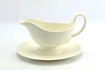 Vintage Wedgwood Edme Lion Head Ribbed Gravy Boat & Attached Underplate England. Fixed Price $52.00.