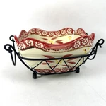 Temptations By Tara Cranberry 1 Qt Dish Old World With Wire Basket New. Fixed Price $19.69.