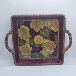 Grasslands Road Ceramic Leaf Serving Tray Square Platter With Handles 447578. Fixed Price $24.00.
