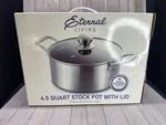 Eternal Living Stock Pot Non Stick Ceramic Coated 4.5 Quart W Lid Sbs Collection. Fixed Price $23.85.