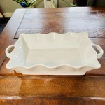 Bia Cordon Bleu Wavy Rectangular Baker 96OZ 3 Qt White Ceramic Dish Handles. Fixed Price $21.00.