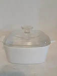 Vtg Corningware White Casserole Dish With Lid A-1.5-B Liter. Fixed Price $12.99.