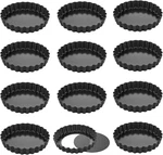 Round Tart Pan Set, Non-stick 4 Inch 12PCS With Removable Loose Bottom Quiche. Fixed Price $30.95.