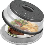 Lekdrok 10 Inch Microwave Food Cover & Collapsible Silicone Mat - Splatter Guard. Fixed Price $17.99.