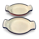 Martha Stewart Enameled Cast Iron Au Gratin Casserole Pans Macys Cellar Red Pair. Fixed Price $25.49.
