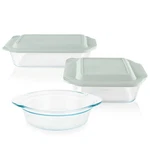Pyrex 5-PIECE Deep Glass Baking Dish Set. Fixed Price $68.99.