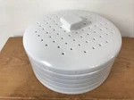 Crate & Barrel Farmhouse Ceramic Pancake Pita Bread Tortilla Warmer 550-256. Fixed Price $125.00.
